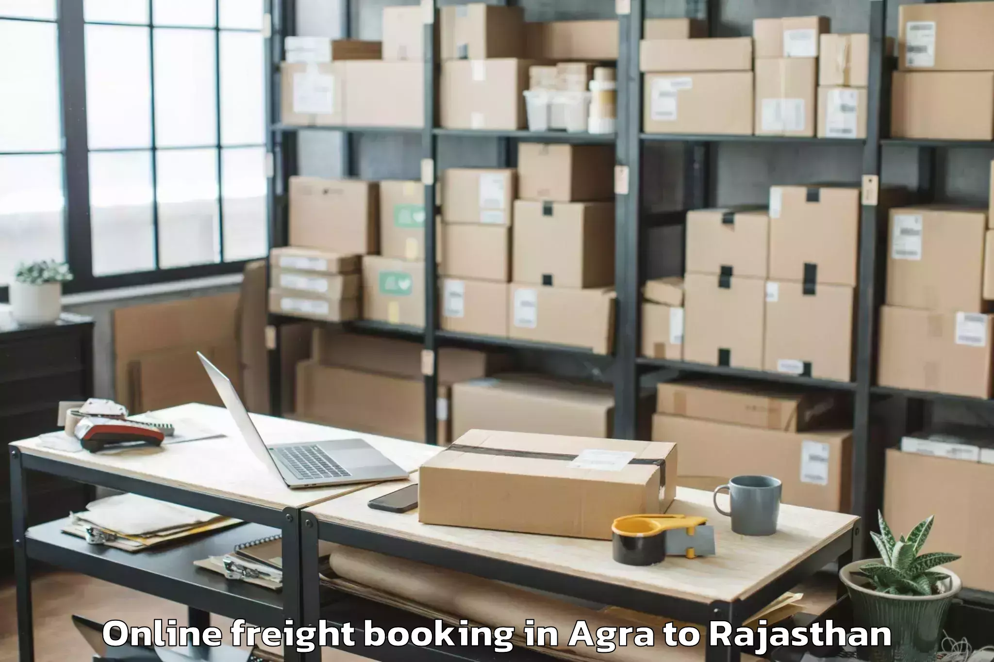 Reliable Agra to Gangapur Bhilwara Online Freight Booking